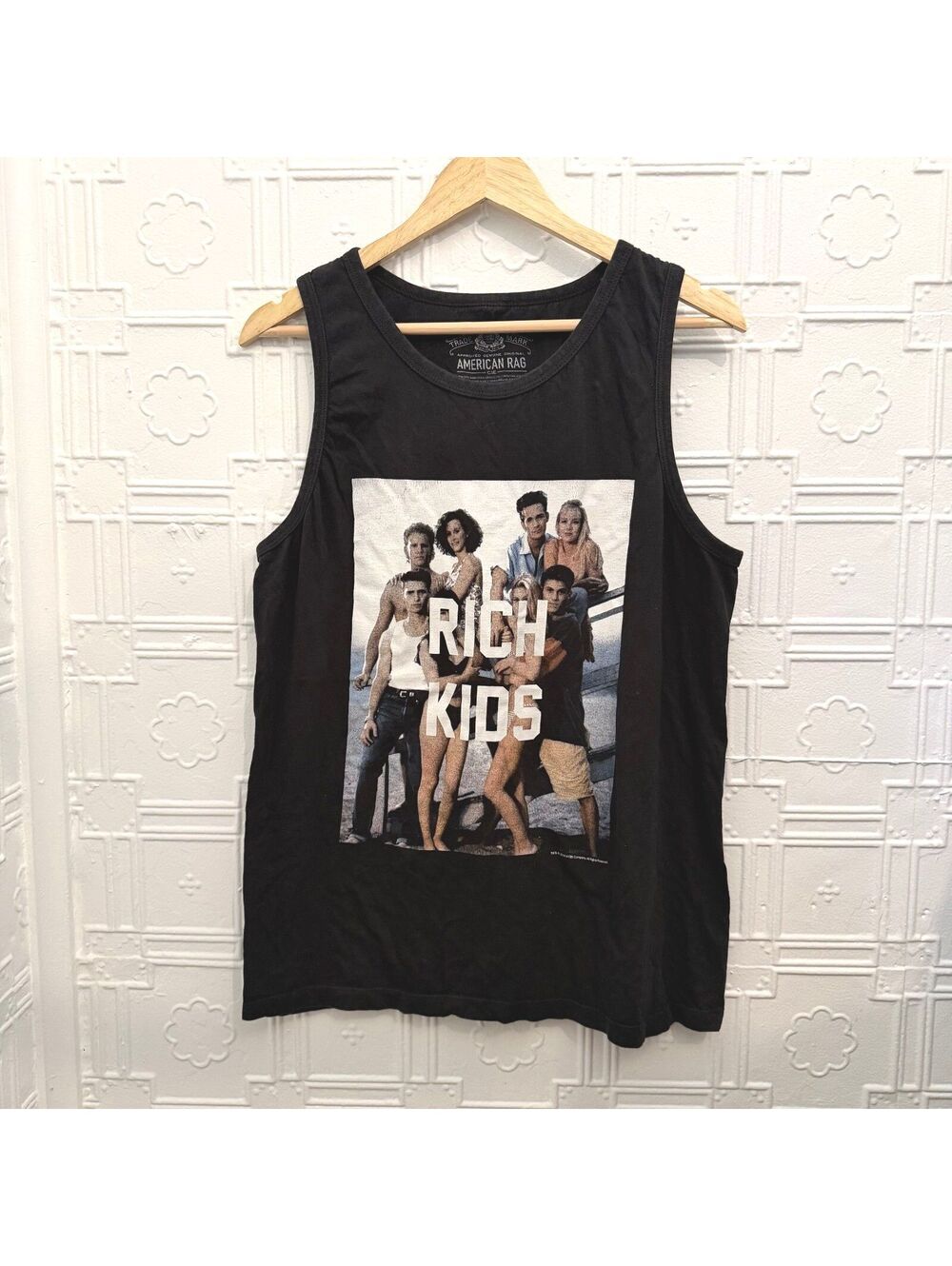 American Rag Beverly Hills 90210 "Rich Kids" Graphic Tank Top Large